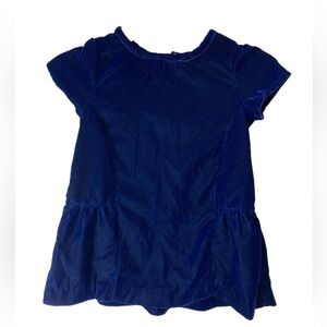 H&M blue velvet dress short sleeve ruffle size 6-9 months